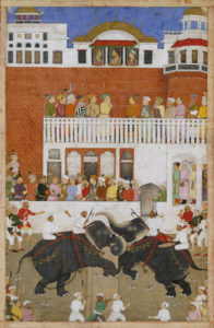 Shah Jahan Watching an Elephant Fight