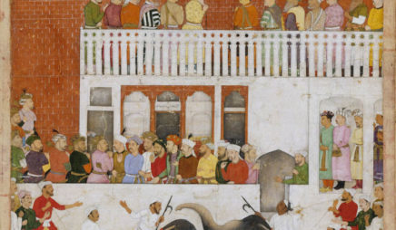 Shah Jahan Watching an Elephant Fight