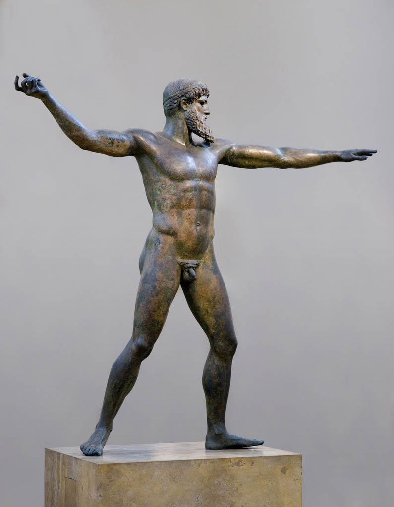 Statue Sculpture Poseidon God of the Sea Throwing Trident 13 