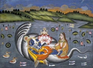 Vishnu Reclining on a Serpent from the Bhagavata Purana