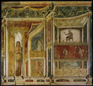 Theatrical decoration with figures