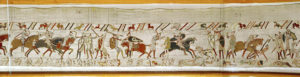 “Many fall in battle and King Harold is killed” (detail) from the Bayeux Tapestry