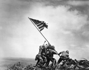 American Marines Raising American Flag on Mount Suribachi, Iwo Jima