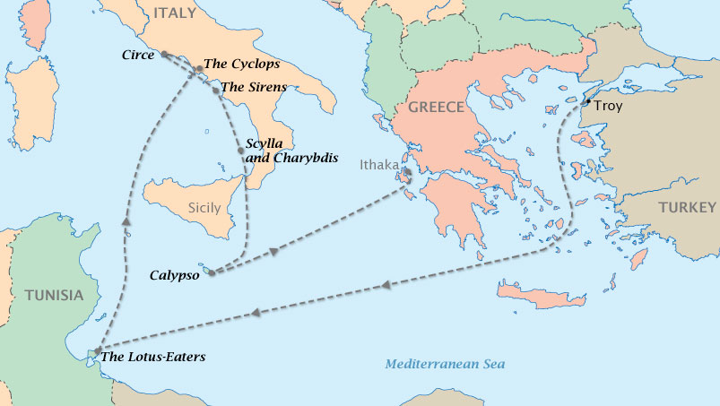 odyssey voyage map