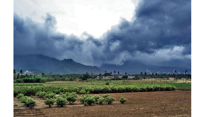 Monsoon rain clouds near Nagercoil, India, August 2006