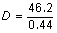 d = 46.2 / 0.44